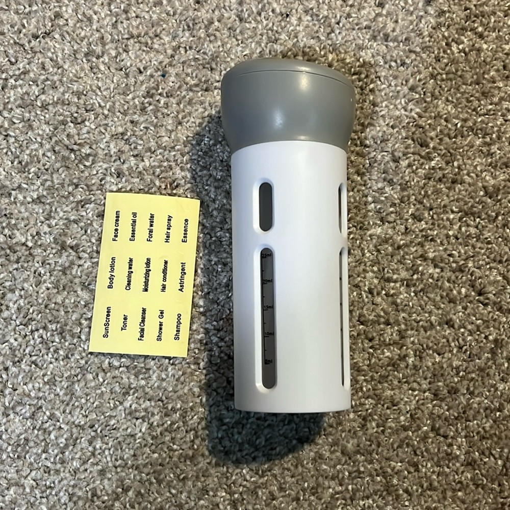 Travel Toiletry Dispenser With Labels